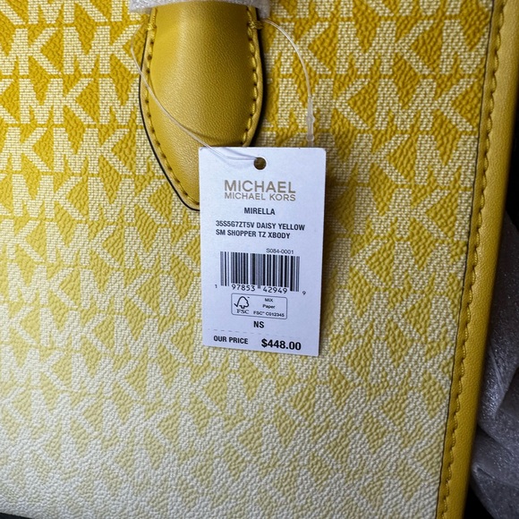 Michael Kors Mirella Small Ombré Signature Logo Crossbody Bag – Daisy Yellow NWT - Picture 9 of 9